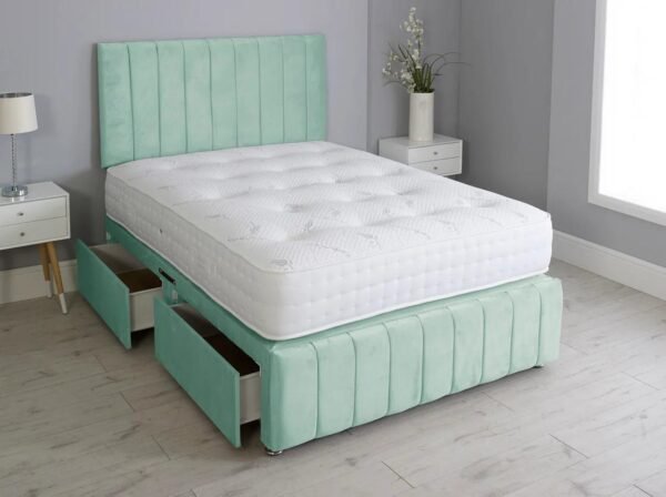 Sage Mist Divan Bed -End Lift Ottoman Base