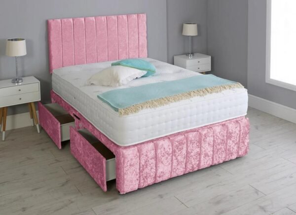 Dusty Rose Pink Divan Bed – Ottoman Base